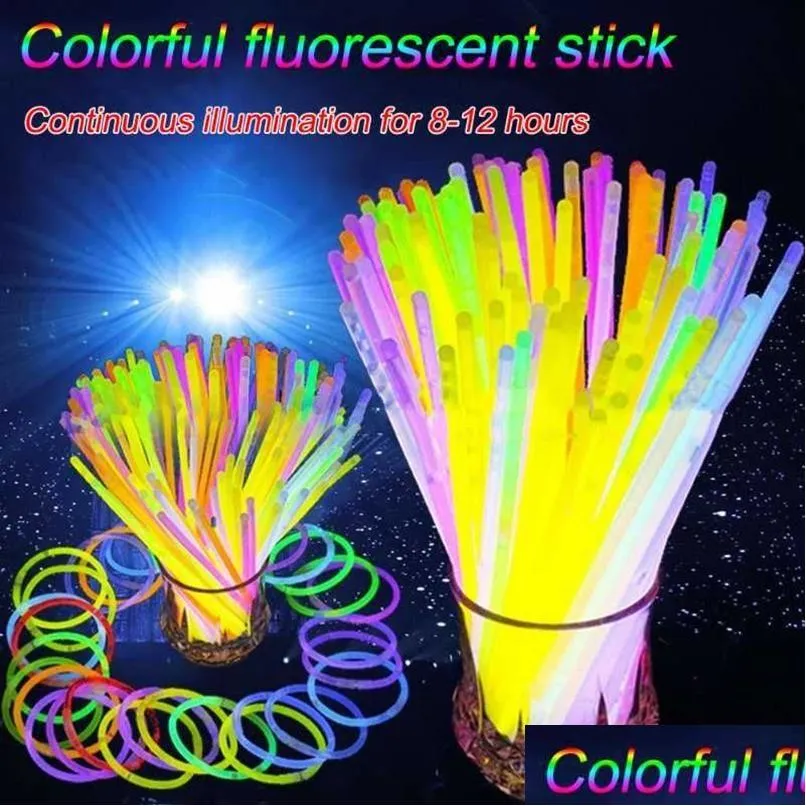 Décoration de fête 100pcs Pack Fluorescence Light Glow Sticks Bracelets Colliers Néon pour mariage Colorf Stick199W Drop Livraison Accueil Dhroq