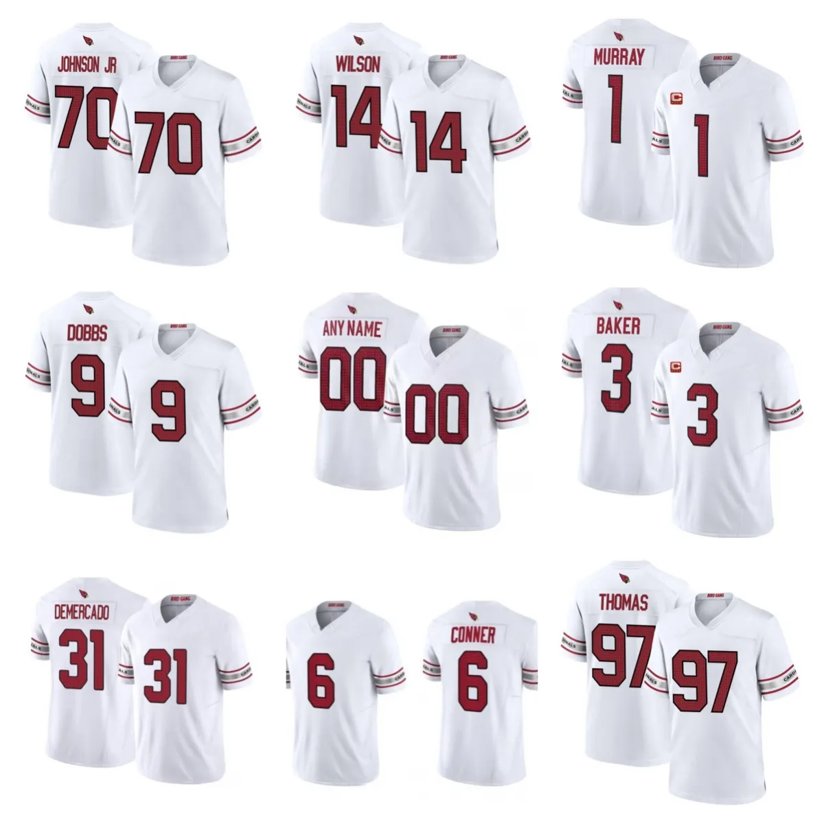 Masculino Arizona''Cardinals''James Conner Kyler Murray Custom White 2023 F.U.S.E.Vapor Intocável F.U.S.E.Camisa limitada de futebol costurada