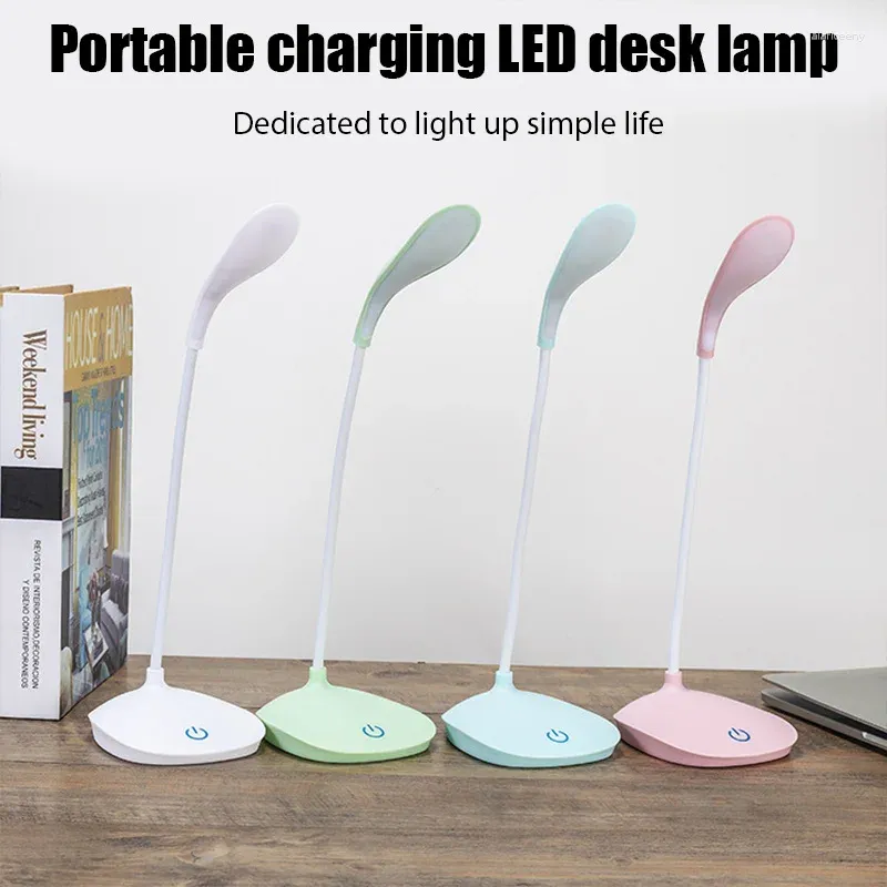 Bordslampor Portable Office Touch Dimning Lamp laddningsbart batteri LED -standbedrum Ögonskyddsskrivbord Topp Lykta