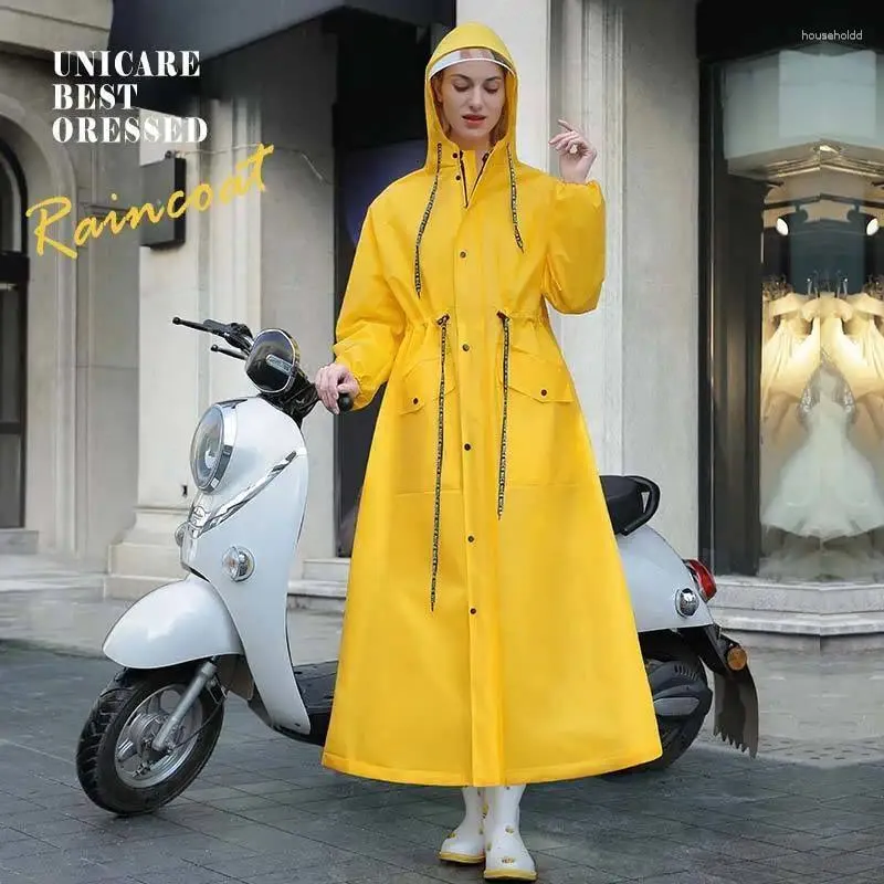 Imperméables à la mode confortable vélo électrique adulte imperméable femme fermeture éclair homme simple long corps complet équitation anti-tempête poncho