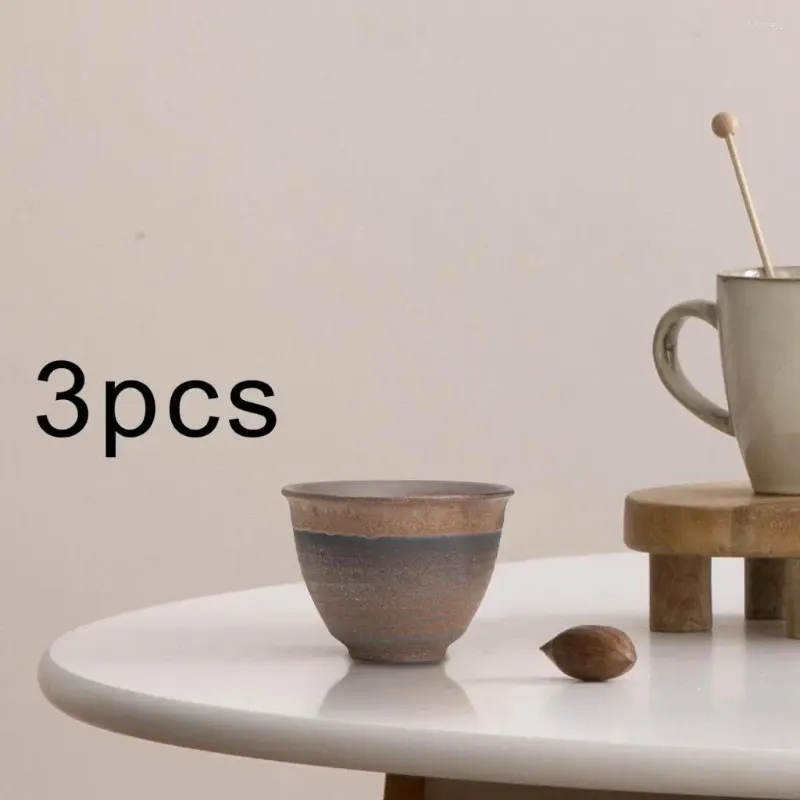 Cups Saucers 3x Japanese Ceramic Tea Cup Container Tasting For Camping Picnic Kitchen