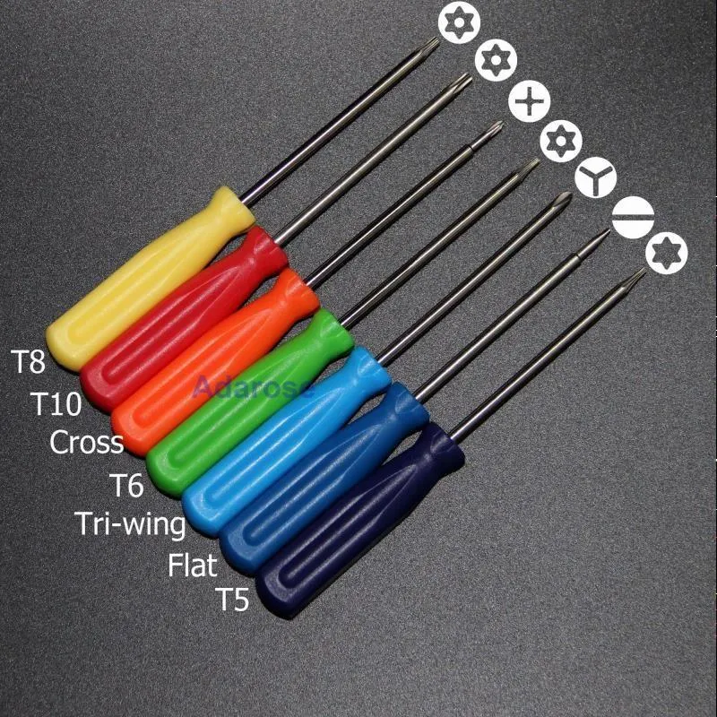 7 pezzi/set Torx T5 T6 T8 T10 Croce Tri-wing cacciavite a forma piatta strumento di riparazione del telefono cellulare o Xbox 360 Gtifr Hofum