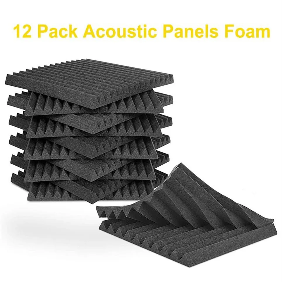 Neue 12Pcs Akustische Schaum Panel Fliesen Wand Rekord Studio 12x12x1 Schalldichte Schwarz Blau Für studio Home Konzert Ha187e