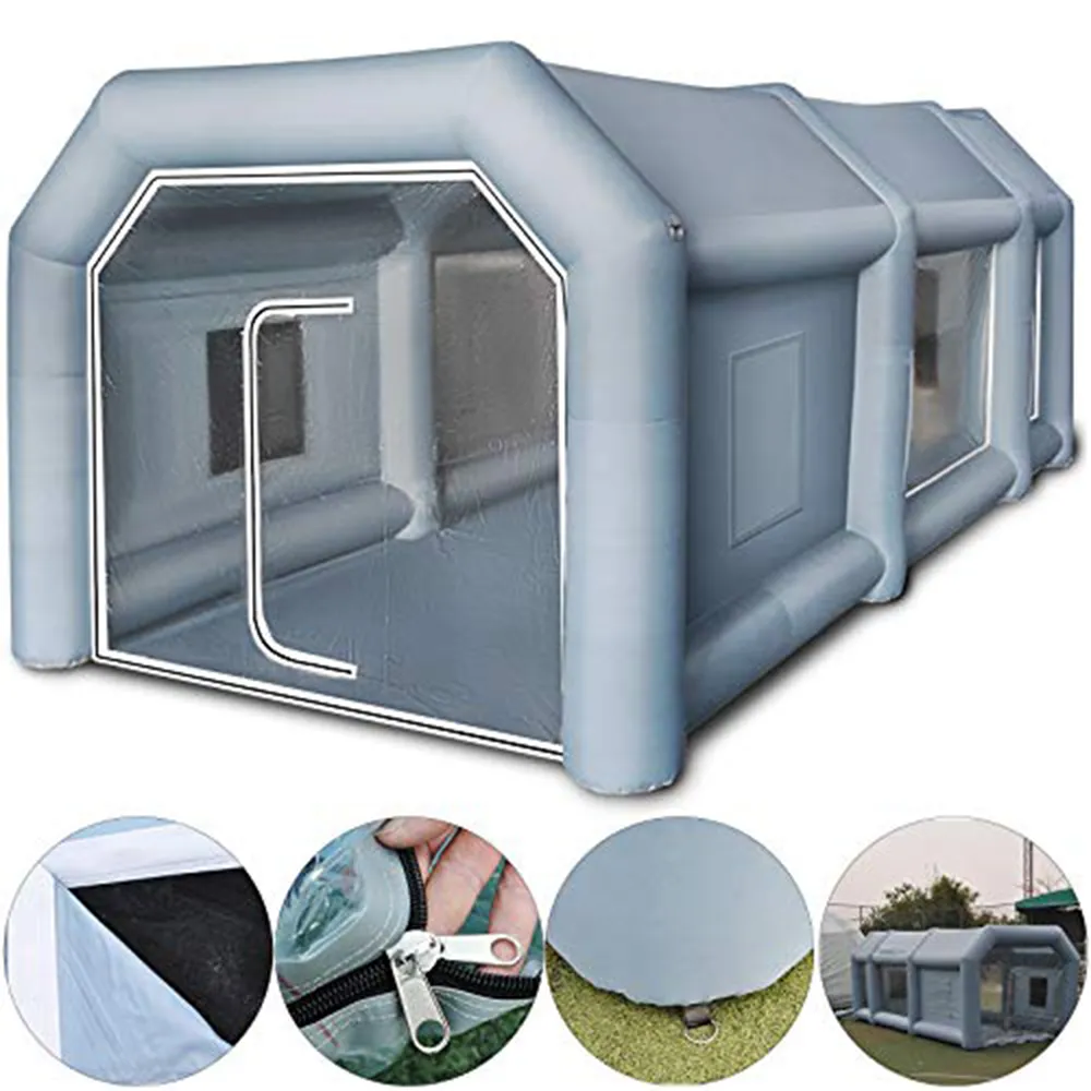 groothandel Gratis verzending tot deur Verschillende maten 12x5x3.5mH (40x16.5x11.5ft) Met blower Kleine opblaasbare spuitverf Booth opblaasbaar Auto vrachtwagen Schilderen tent garage te koop