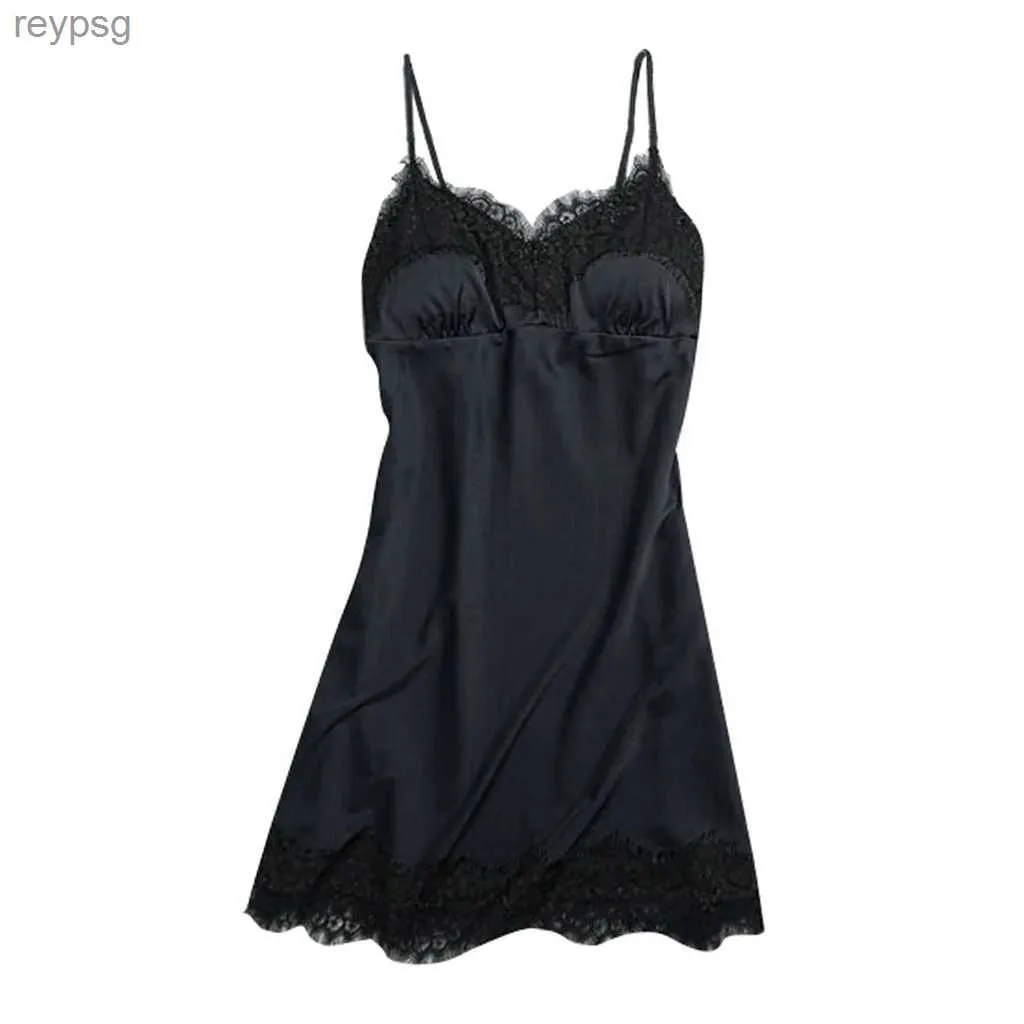 Overige Slipje Dames Nachtjapon Negligé Babydoll Kanten rand Lingerie Sexy Pyjama V-hals Nachtkleding Slaapkleding YQ240130