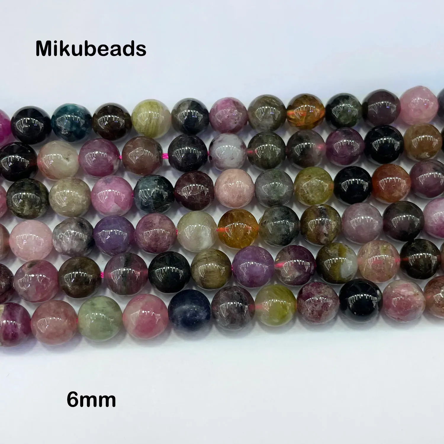 BANGOLA NATURALE A+ TOURMALINE 6MM 8mm liscio perle sciolte rotonde per gioielli che producono braccialetti fai -da -te collana di spedizione gratuita mikubeads