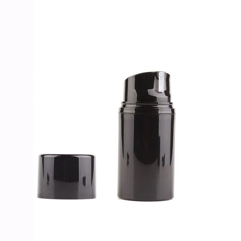 12pcs 30ml 50ml 80ml 100ml 120ml 150ml Empty Airless Lotion Cream Pump Bottle Black Skin Care Travel Containers Oqhhx