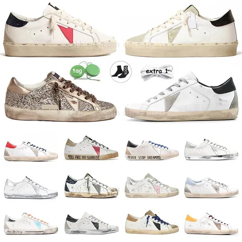 2024 Goldene Designer-Turnschuhe, Luxurys-Loafer, Freizeitschuhe, Leder, Italien, schmutzige alte Schuhmarke, Damen, Herren, Superstar, Ballstar, Hi-Star-Trainer, Plattform, DHgate-Schuhe