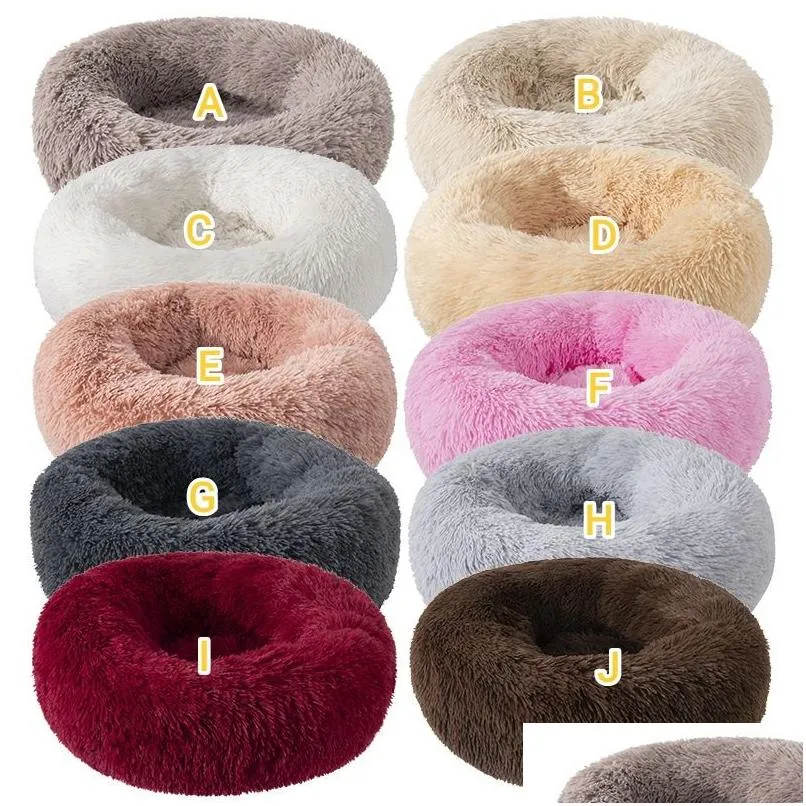 Cat Beds Furniture Comfortable And Dog Bed Round Pet Supplies Winter Warm Mat Pads 100% Cotton Drop Delivery Home Garden Dhaze