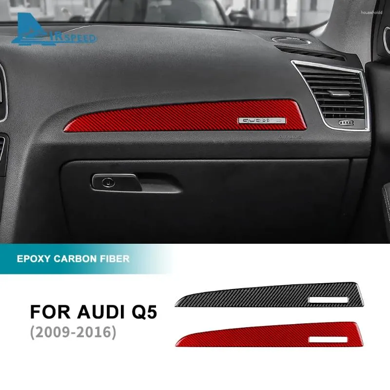 Innenzubehör Real Carbon Fiber Aufkleber für Audi Q5 2009 2010 2011 2012 2013 2014 2024 Car Co-Pilot Panel Trim