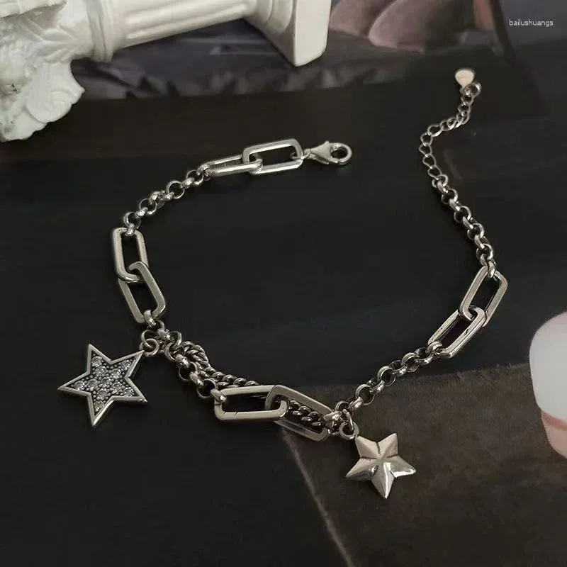 Charm Bracelets Vintage Punk Hiphop Crystal Tassel Star Bracelet &Bangle For Women Elegant Jewelry Gift Sl275