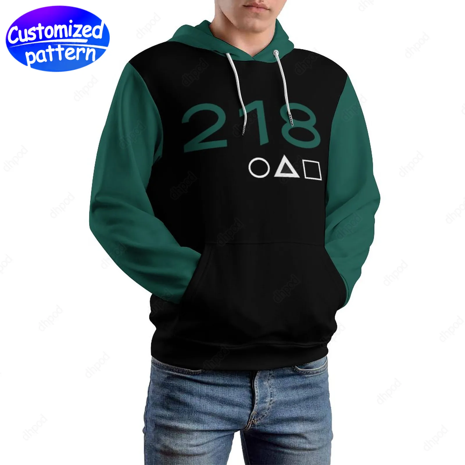 Tasarımcı Erkek Hoodies Sweatshirts Black Green 218 Hip-Hop Rock Özel Desenli Kapaklar Sıradan Athleisure Sports Açık Toptan Hoodie Erkekler Giyim Büyük Boy S-5XL