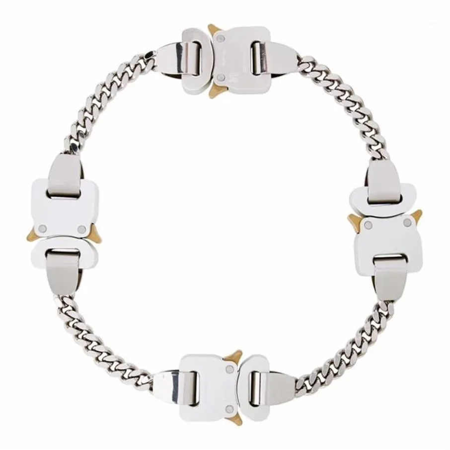 2020 Titanium rostfritt stål 1017 Alyx 9sm halsband 4 Metal Buckles Hero Chain Alyx Necklace Men Women Accessories Japanese1309i
