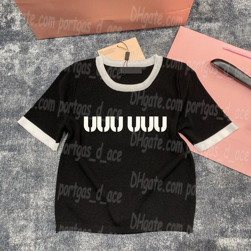 文字コントラストカラーレディースTシャツラグジュアリーデザイナーサマートップトップ半袖通気性Tシャツ
