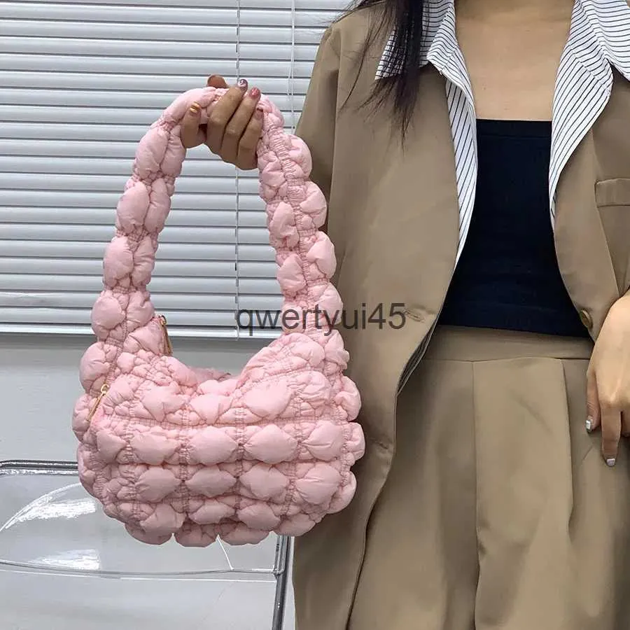Shoulder Bags Pleated Clouds Underarm Bag Designer Luxury For Women 2023 New Ladies andbags Ligt Soft Bubble Rombus SoulderH24131