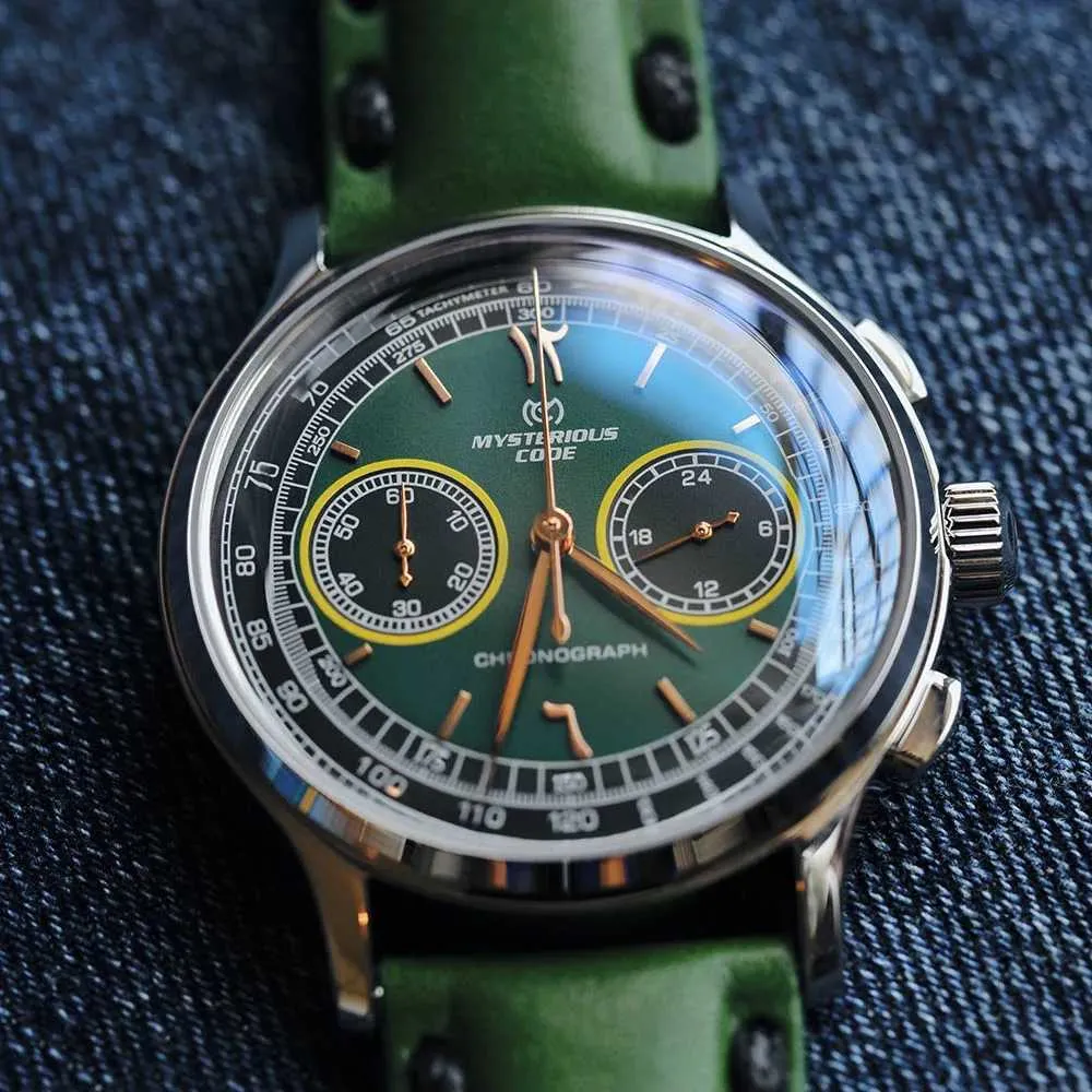 Inne zegarki Tajemniczy kod rozrządu zegarek bąbelkowe lustro pilotażowe męskie zegarek luksusowe wodoodporne kwarcowe sportowe skóra z panda tarcza J240131