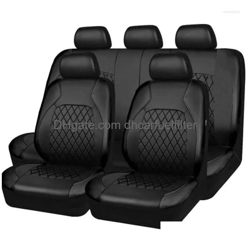 Capas de assento de carro Ers PU Couro Er Set Impermeável Fl para Protetor Móvel Compatível Acessórios Interiores Drop Delivery Mobiles Mot M Dh5Vr