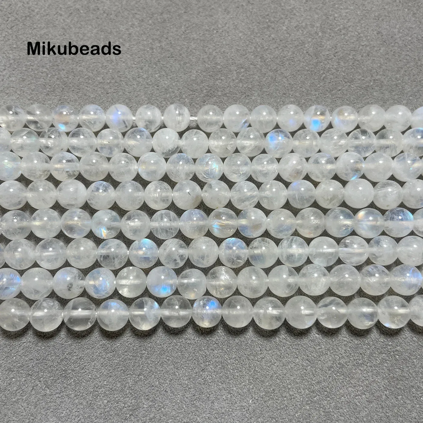 Lucite Toptan Doğal 66.5mm AAAA+ Gökkuşağı Moonstone Pürüzsüz Yuvarlak Yuvarlak Gevşek Boncuklar Takı DIY Kolye Strand Mikubeads