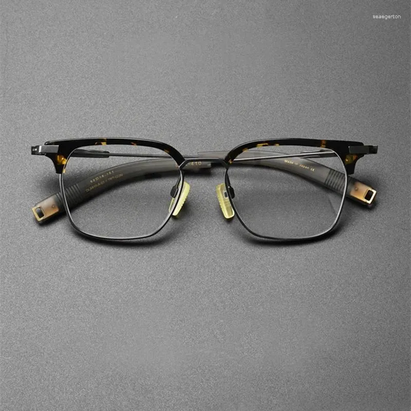 Sunglasses Frames Japanese Handmade Semi Rimless Glasses Frame Men Vintage Titanium Acetate Optical Eyeglasses Women Business