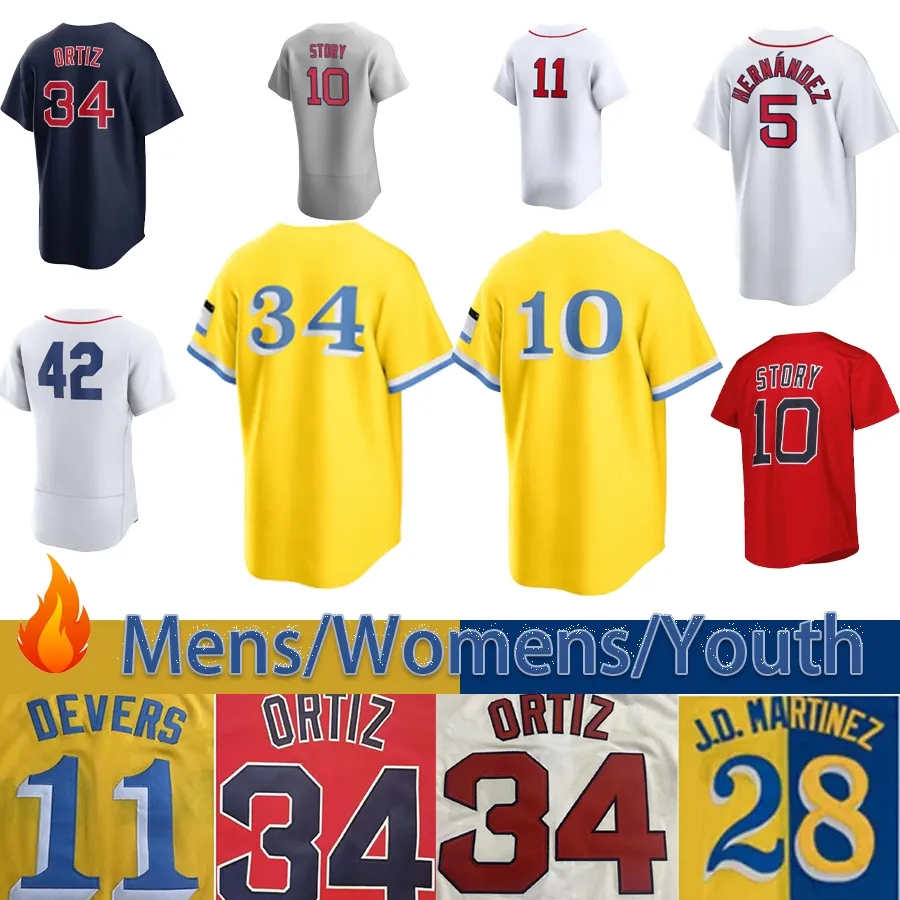 S-4XL 2024 Trevor Story Baseball Jersey 2 Justin Turner Rafael Devers Bostons Yoshida David Ortiz Chris Sale Williams Bobby Dalbec Red Sox Alex Verdugo Hommes Femmes Jeunes