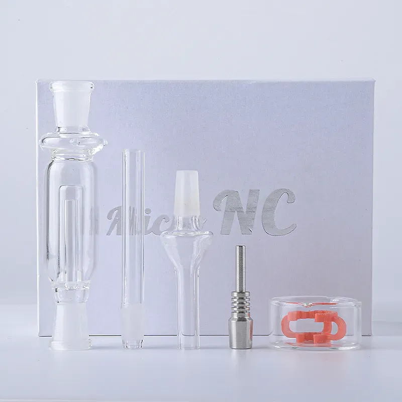 High Quality Nector Collector Smoking Accessories 14mm joint Micro NC Mini Hookahs With Glass Dish Titanium Nail Dab Straw Small Rigs Nector Collectors Kit