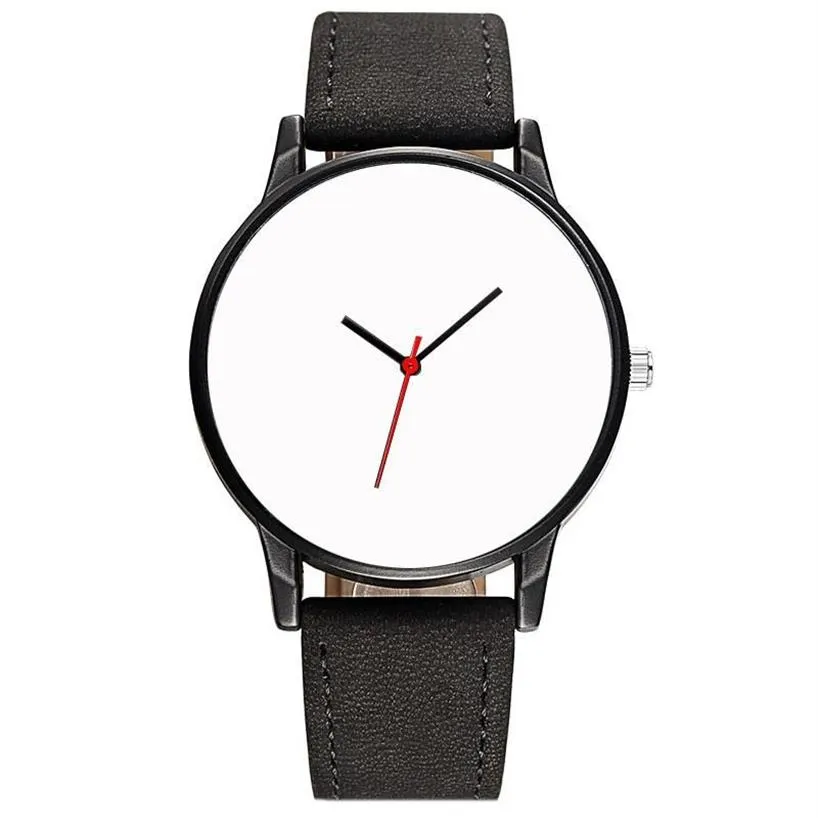 Наручные часы в разобранном виде, сублимационные кожаные часы с пустым лицом, мужские кварцевые часы с белым циферблатом309n
