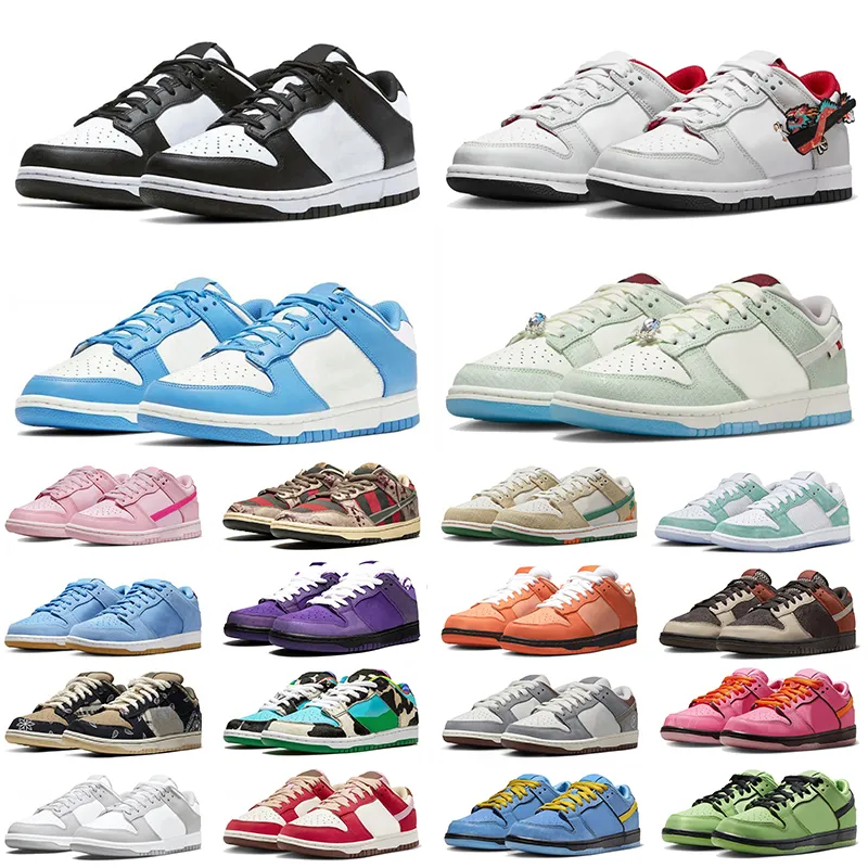 2024 Dames Heren Hardloopschoenen Lage Panda Jaar van de Draak Jarritos Freddy Krueger Coast UNC Grijs OG Lows Pandas Sneakers Lobster Roze Meisjes Blossom April Trainers