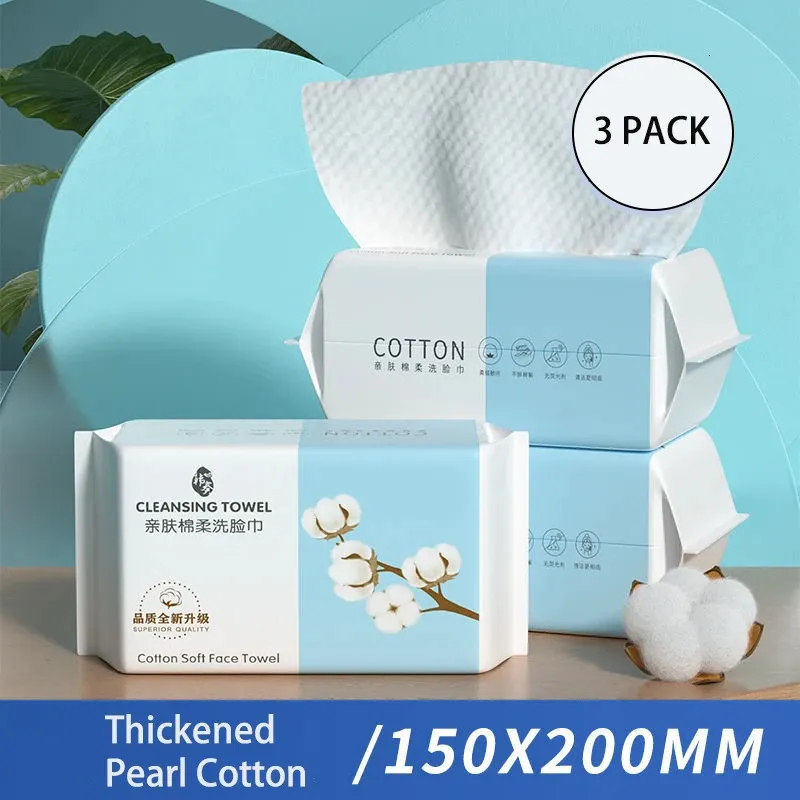 300 Vellen Zachte Dikke Wegwerphanddoek Reiniging Katoenen Tissue Nat Droog Multi Use Doekjes Make-up Remover voor Huidverzorging 240127