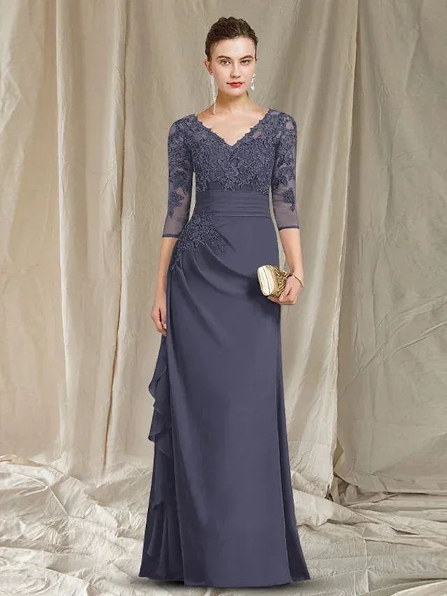 green emerald velvet dress Elegant Mother of the Bride Dress for Weddings Chiffon A Line Midi Wed   HER SHOP