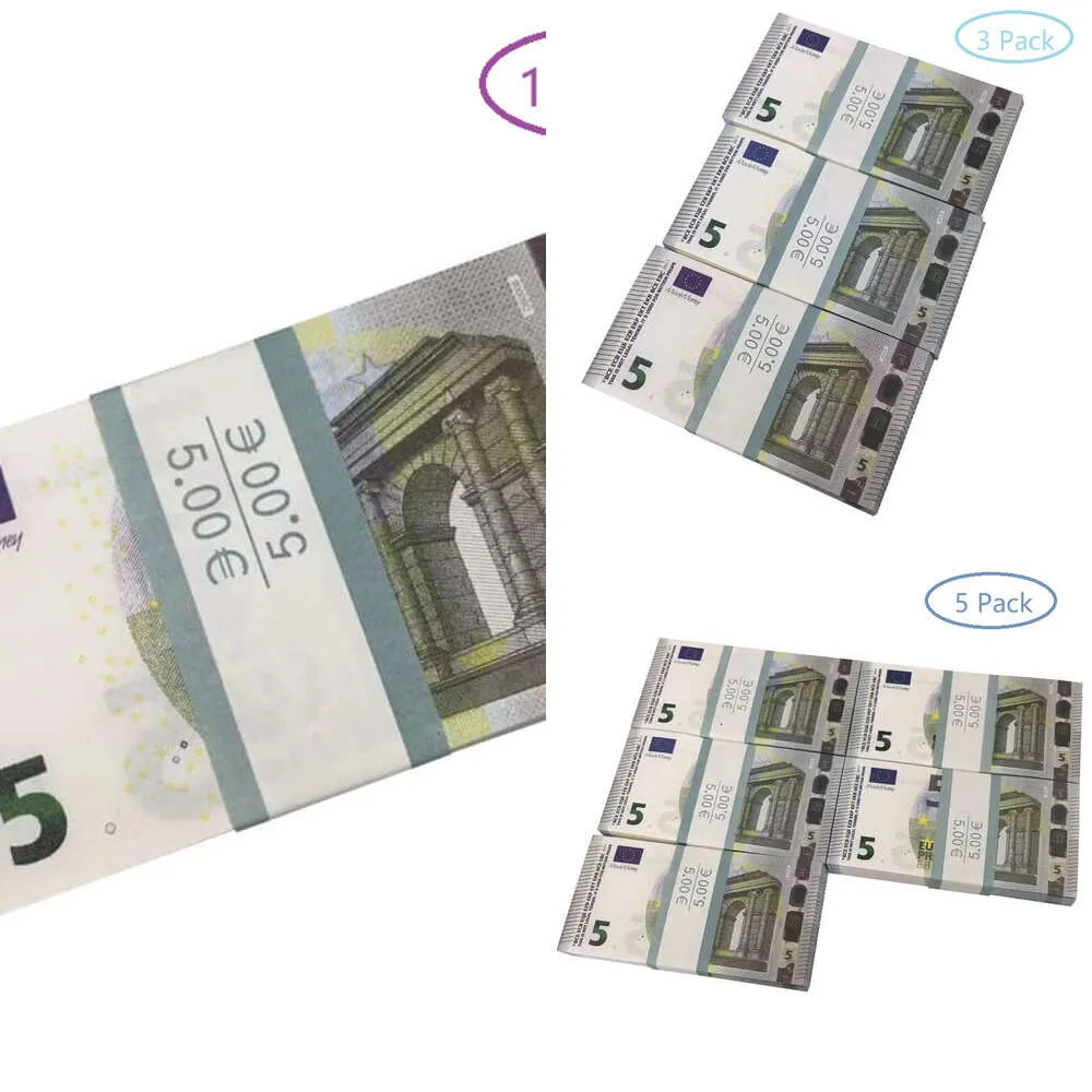 2022 Fake Money Banknote 5 10 20 50 100 Dollar Euro REALISTIC Toy Bar Props Copy Valuta Movie Money Fauxbillets 100 st Pack1898673Soxheraq