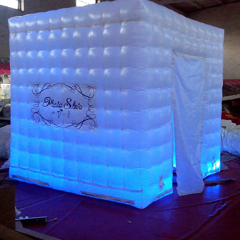 Colorful LED Inflatable Photo Booth Tent - 16.5x16.5x11.5ft Square Cube ...