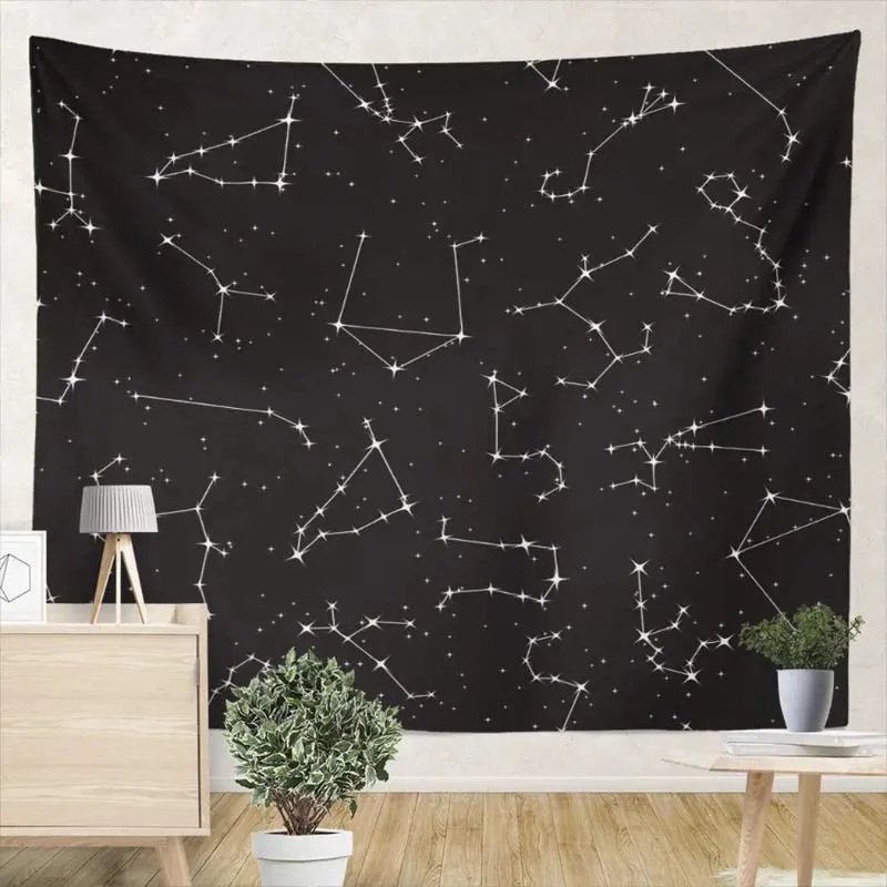 Tapestries Night Star Star Sky Aries Taurus Gemini Leo Viro Libra Scorpio Bedroom Living Room Home Tapestry Decoration