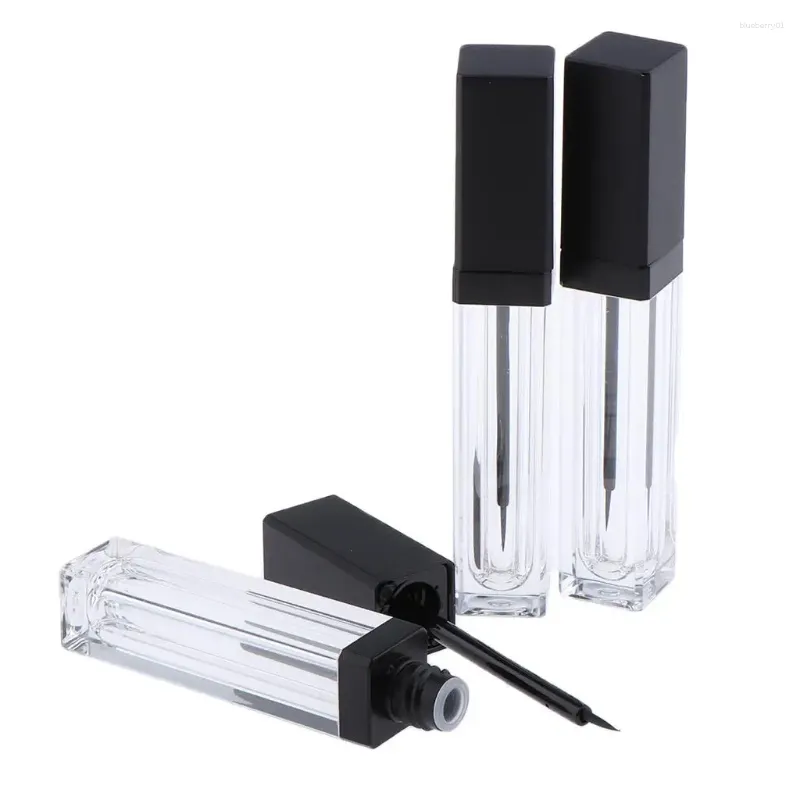 Make-up-Pinsel, 3 Stück, klar, leer, Mascara-Röhre, Eyeliner-Flasche, Röhrchen, Fläschchen, Behälter, Stecker für Rizinusöl, 6 ml/Stück