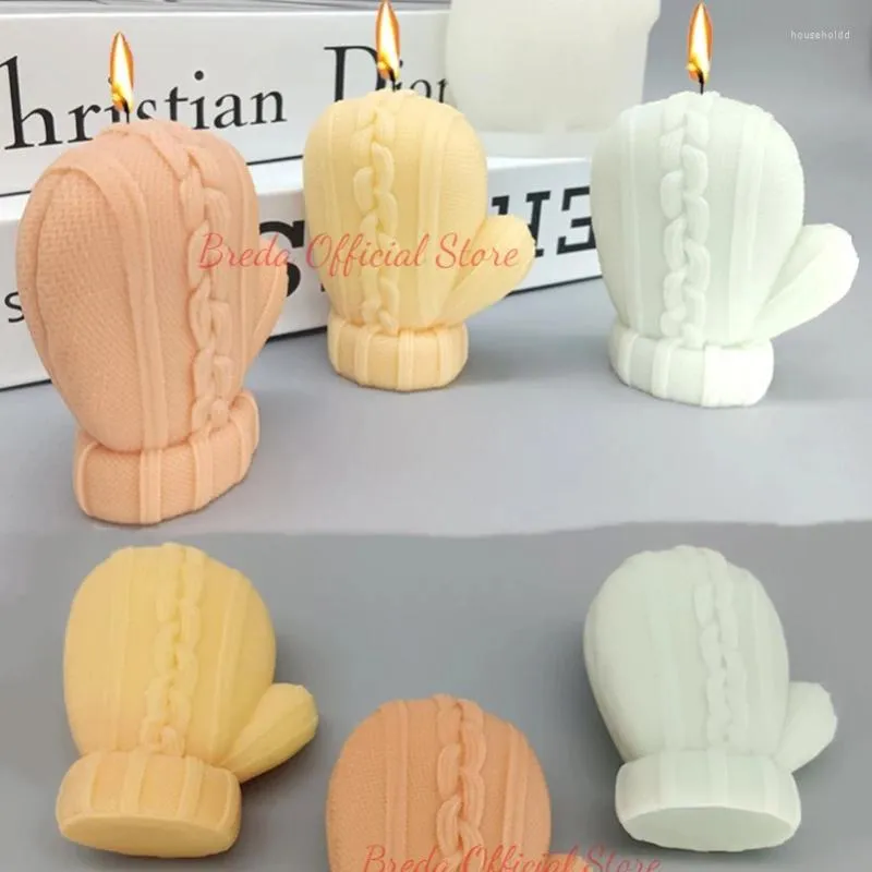 Hantverksverktyg Julhandskar Candle Mold 3D Crafts Decoration Gips Harts Soap Silicone Molud Diy Chocolate Ice Cake Baking Tool Home Gift