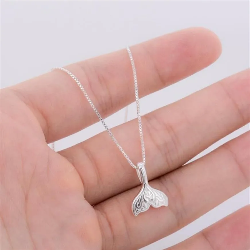 Hanger Kettingen Fashio Sliver Leuke Sieraden Walvis Staart Vis Charme Voor Vrouwen Zeemeermin Hangers Verjaardag GiftsPendant227I