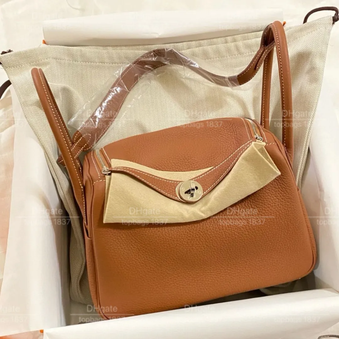 All handmade luxury tote bags 12a mirror quality designer shoulder handbags original TC leather luxury doctor bags LD 26cm 30 gold Customized color with orange box