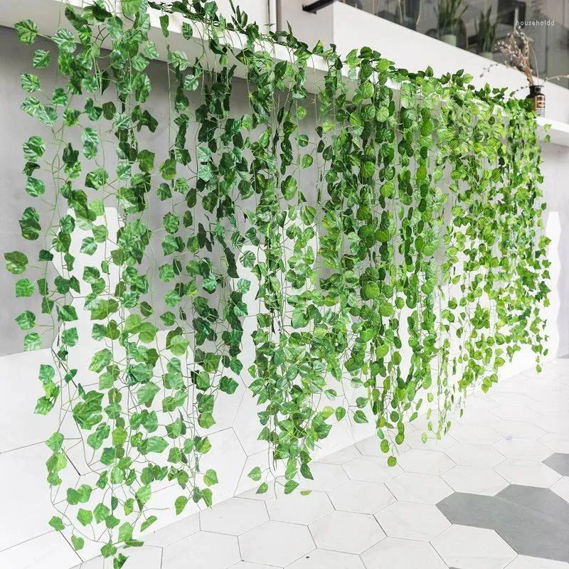 Decoratieve Bloemen 1/2 Stuk Kunstmatige Wijnstok Home Decor Ivy Leaf Garland Planten Nep Gebladerte Creeper Groene Krans