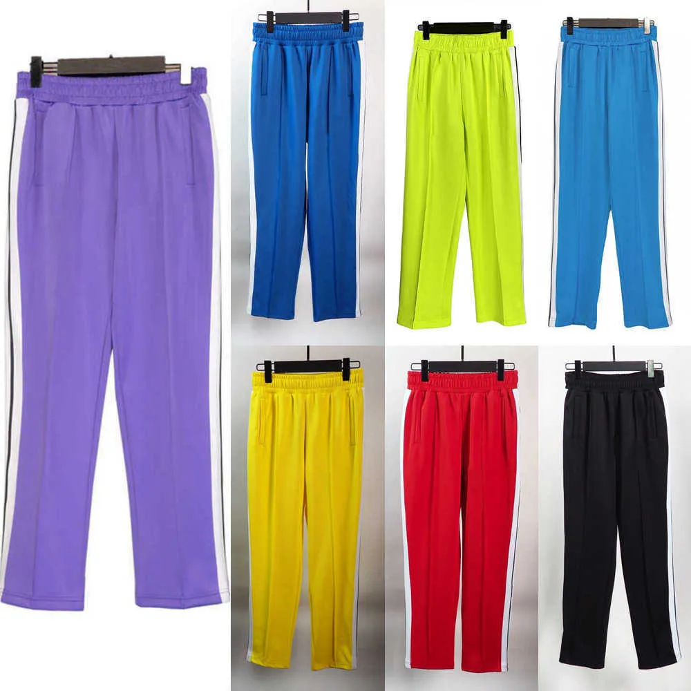 Pantalons de couleur unie Palm Angles Pantalons de survêtement Rayures latérales classiques Pantalon de lettre décoré Printemps et été Marque de mode Angels Men Designer Pantalons pour hommes