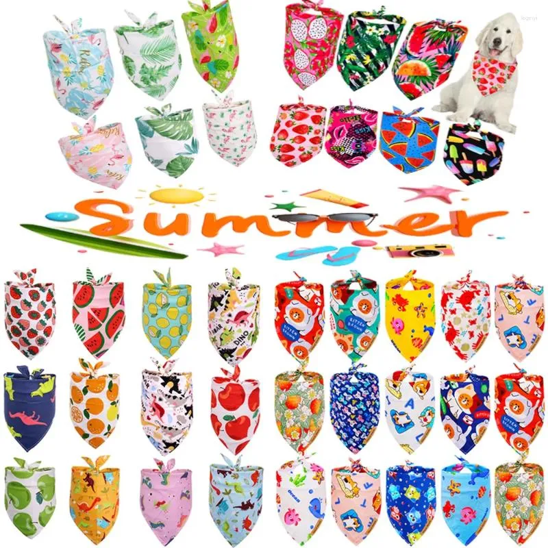 Hond Kleding 30/50 Stuks Zomer Fruit Stijlen Huisdier Bandana Sjaal Driehoek Cartoon Slabbetjes Gromming Voor Katten Levert