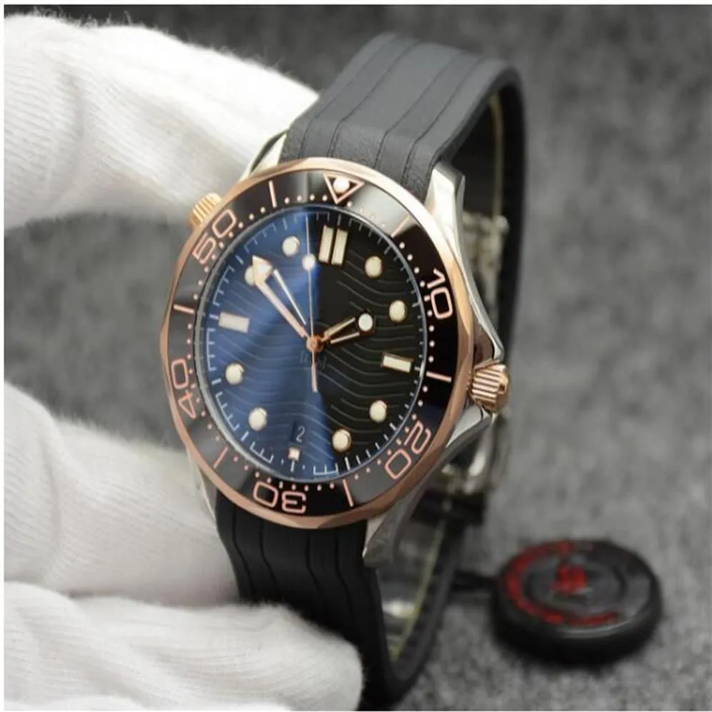 Relógio masculino automático mecânico ao ar livre multi-color dial com pulseira de borracha moldura rotativa caso transparente back169i