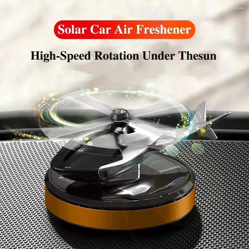 Solar Car Air Freshener Helicopter Propeller Fragrance Manlig Auto Interiör Tillbehör Deodorant Parfym Diffusor Decoration