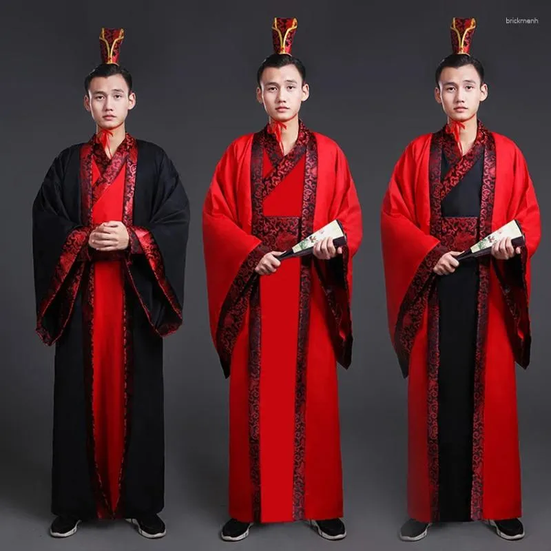 Scen Wear Plus Size 3XL Hanfu Men Ancient Chinese Black Set Carnivalhalloween Cosplay Costum Outfit för stora