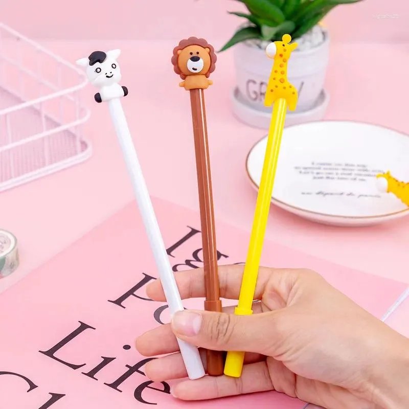 30st Cartoon Animal Gel Pen Pretty Stationery Ink Pennor Original Roman Pennor för att skriva Kawaii