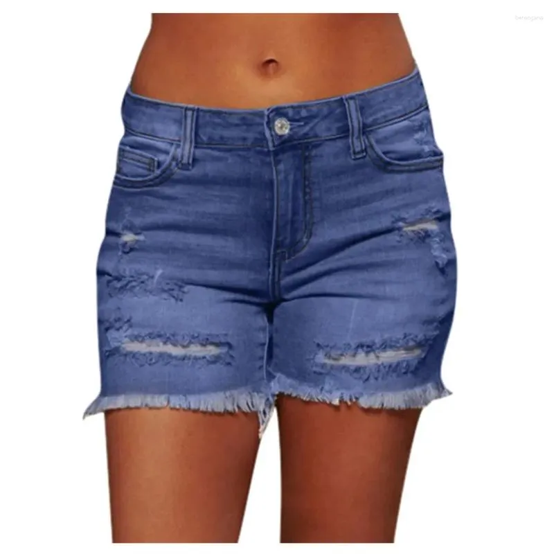 Shorts femininos cintura alta frisando mulheres jeans curtos moda sexy rasgado denim casual push up vintage streetwear