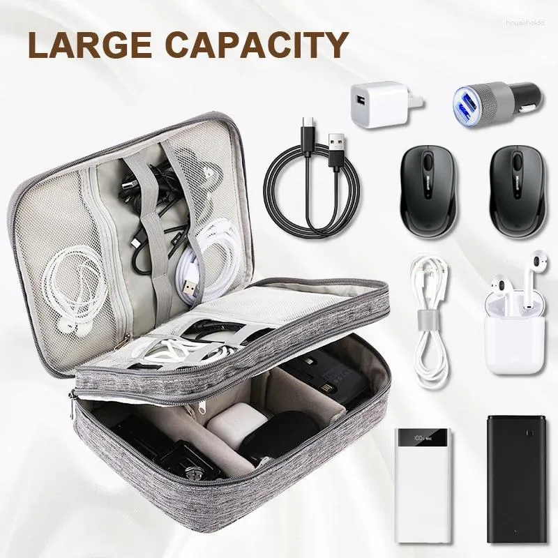 Sacs de rangement, sac de câble de voyage, organisateur numérique électronique étanche, organisateur de ligne de données USB, prise de chargeur Portable