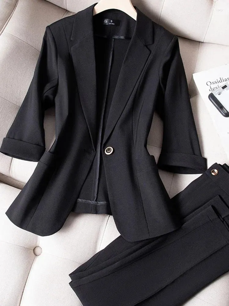 Ternos femininos elegante escritório blazer casaco para mulher moda streetwear coreano casual jaqueta bolso lapela botão 2024 primavera verão casacos