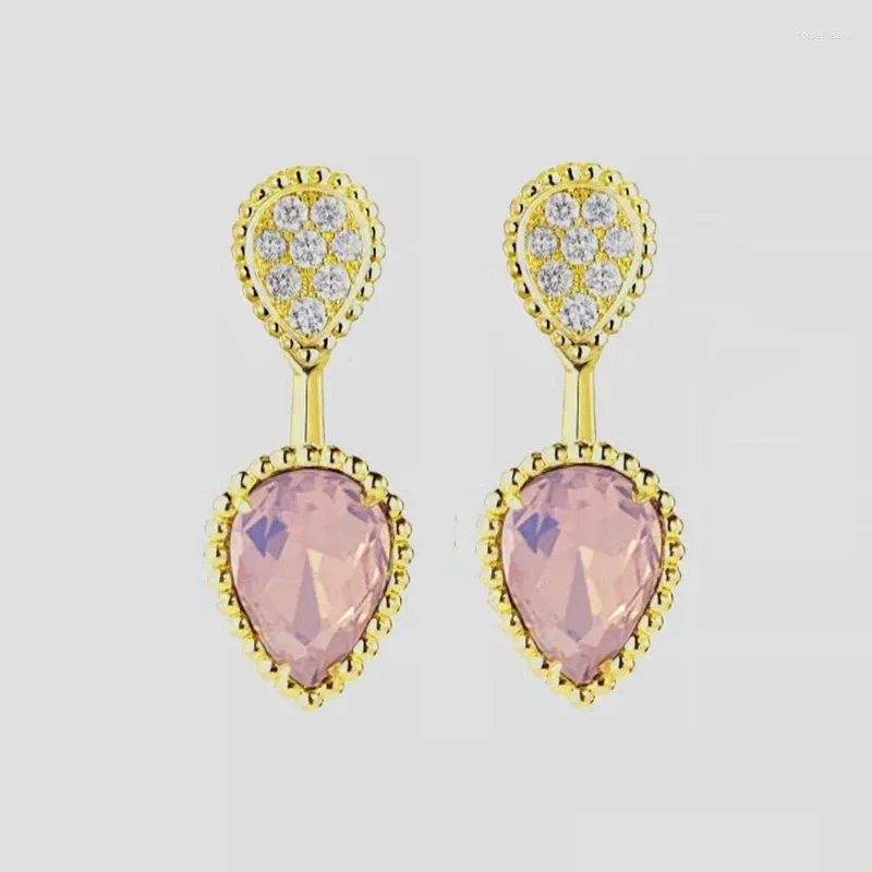 Dangle Earrings Classics 10 Colors Crystal Jade Stone Water Droplets Style Gold Plated Drop Earring For Women Fashion Jewelry