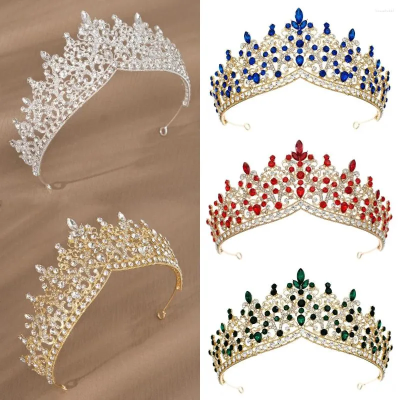 Haarspeldjes KMVEXO Mix Kleur Kristal Tiara's En Kronen Voor Bruid Vrouwen Feest Koningin Bruids Bruiloft Accessoires Sieraden Hoofddeksel Kroon