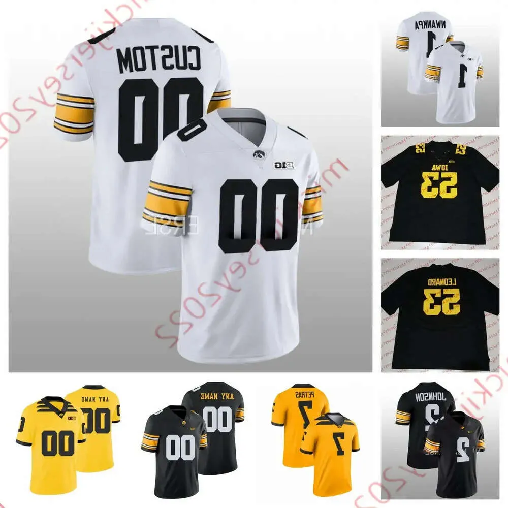 College American Football Wear Personalizado Costurado Iowa Hawkeyes Football Jersey 3 Cooper Dejean 33 Riley Moss 31 Jack Campbell 4 Leshon Will 20 1