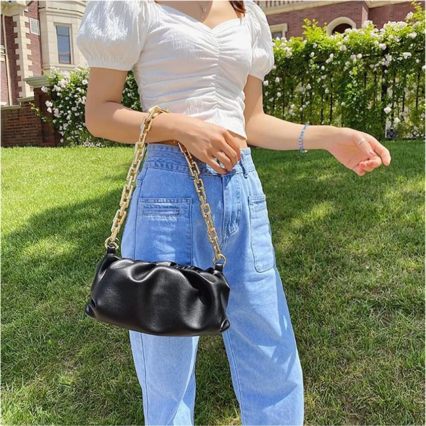 Designer- 4 Colors Women Designer Shoulder Bag Leather Chain Bag Cross Body Pure Color Womens Handbag Crossbody Bag Purse241I